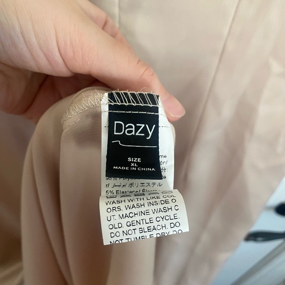 DAZY Neutral Beige Maxi Dress with Ruched Sleeves Size XL (US 6 measurements) - Picture 10 of 11